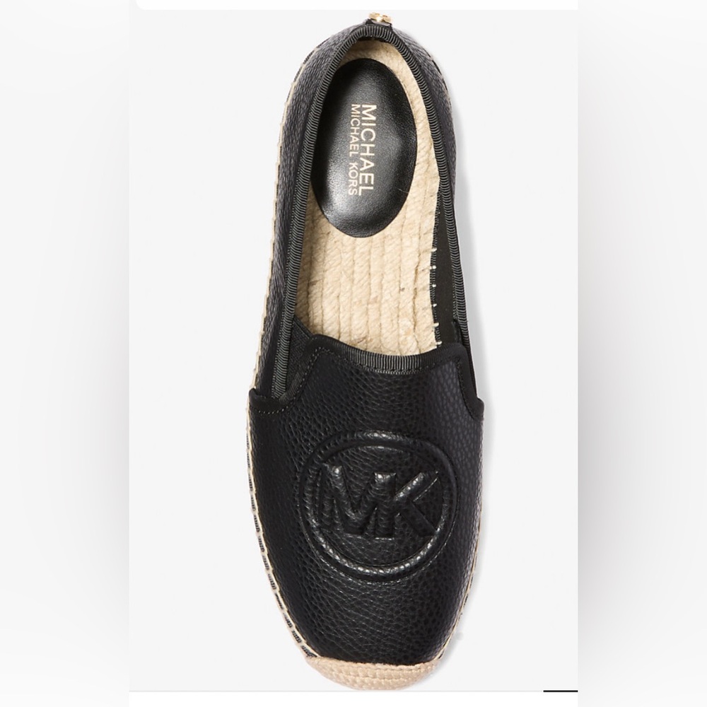 NWT- Michael Kors Black Leather Slip-On Shoes in original box size 8